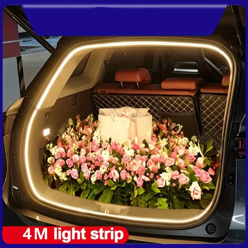Car Trunk LED Strip Lights for The Interior Decoration of The Vehicle, Featuring Neon Lights and DIY Ambient Light Strips