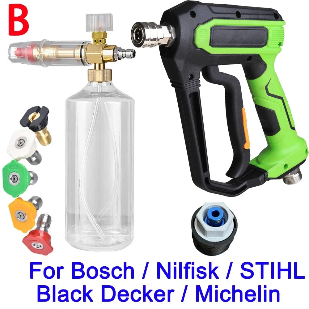 1L Car Washer Water Gun Cleaning Foam Generator Snow Foam Lance 1/4" Quick Release Nozzles for Parkside Karcher Daewoo Lavor