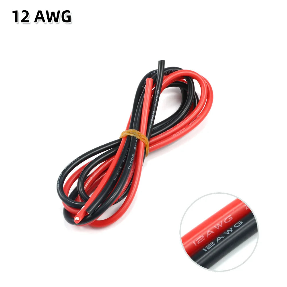 10m/lot Silicon Wire 8 10 12 14 16 18 20 22AWG Heatproof Soft Silicone Silica Gel Wire Cable (5m Red+5m Black) DIY Part