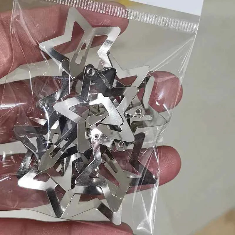 10/25/50/100pcs Y2K Silver Star Hair Clips High Quality Star Hair Clip Metal Clip Silver Pentagram Bb Clip Hair Accessory