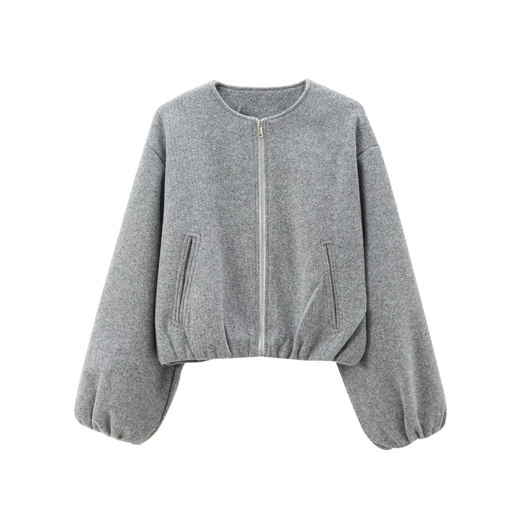 MUJER Red Zipper Bomber Jackets for Women Soft Cropped Jackets Woman 2025 Long Sleeve Woman's Sports Jacket New in Outerwears