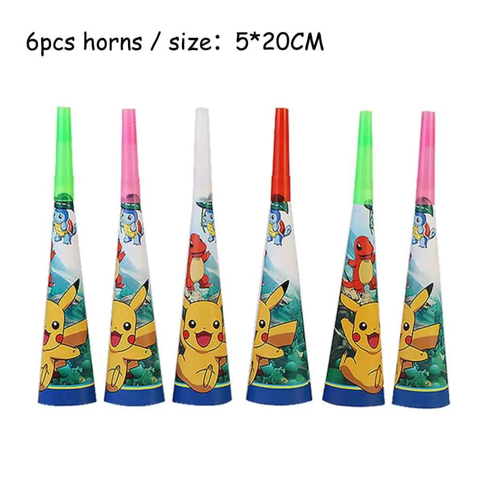 Pokemons Party Birthday Decoration Happy Pikachu Theme Tableware Cups Plates Balloons Banner Supplies Kids Favors Baby Shower