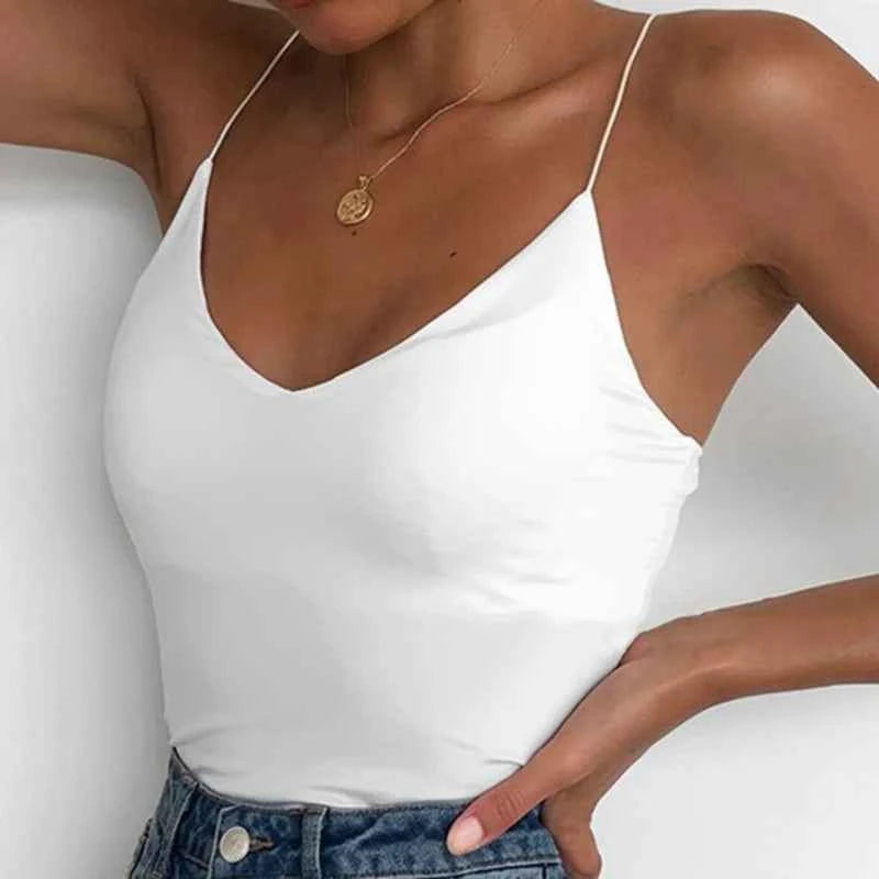Summer Sexy Women Thin Wild Solid Camis Vest Tank Tops Female Strap Basic Tops Slim Sleeveless Camisole