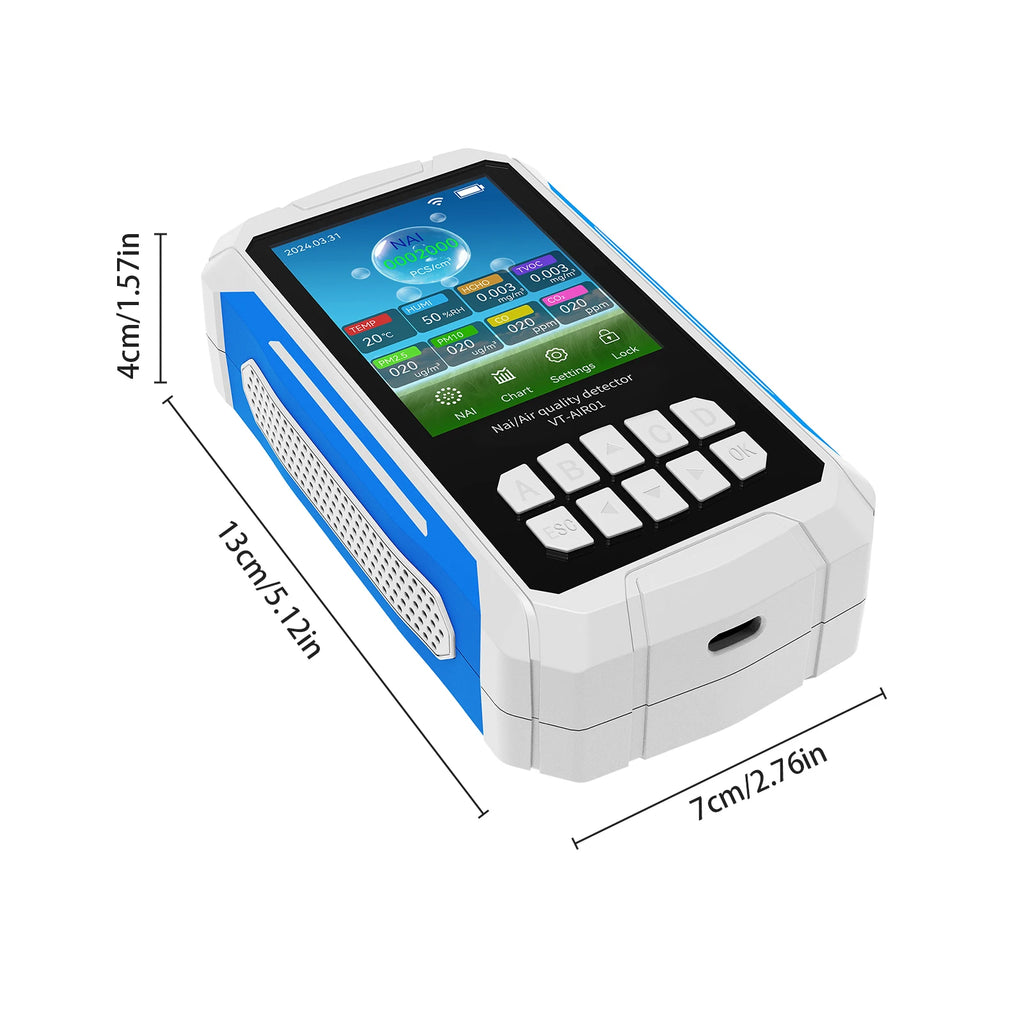 Portable Air Quality Detector Ionizer Meter with Alarm Function - Negative Ion Concentration Temperature Humidity Tester