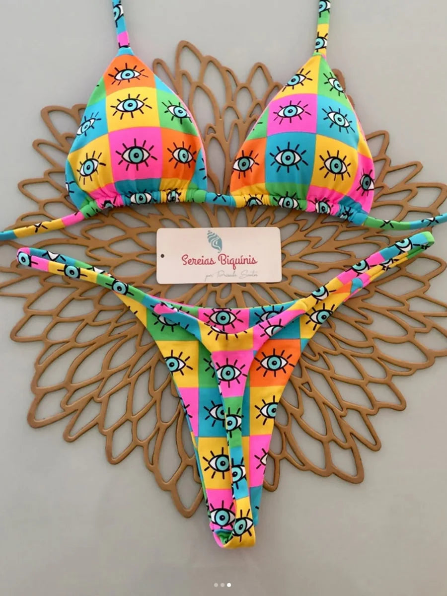 Micro Bikinis 2026 Women Swimsuit New Sexy Swimwear Halter Bikini Set Brazilian Biquini Female Thong Beachwear Party Wear