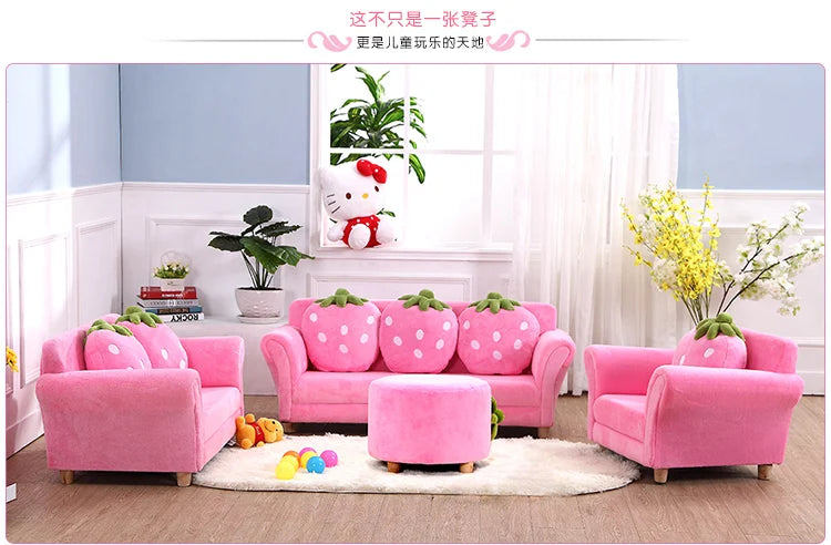 Children's Sofa Cute Cartoon Fabric Strawberry Sofa Modern Tatami Combination Baby Sofa