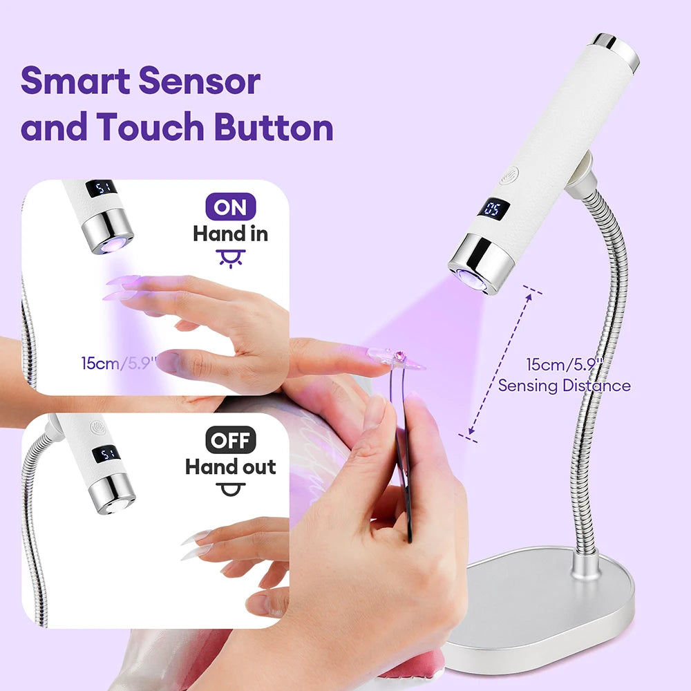 Handheld UV Nail Lamp 2-in-1 Nail Dryer Cordless UV Light Nail Lamp Dryer Nail Curing All Gel Polish Manicure Lamp Nail Art Tool