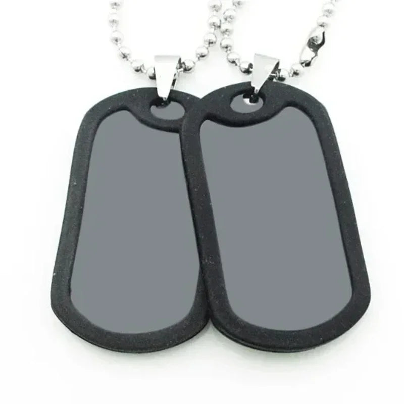 Customized ID Double Dog Tag Military Soldier Circle Pendants Titanium Steel Personalized Necklace Fashion Jewelry Free Carving