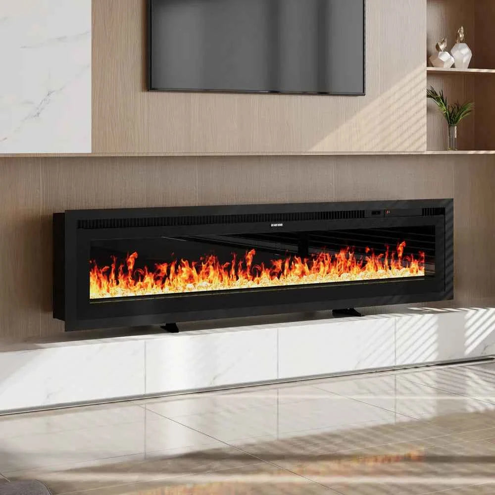 【Breeins】Electrical Fireplace with Remote, Home Decor 12 Vibrant Flame Colours, Adjustable Heating Modes, and Safety Features