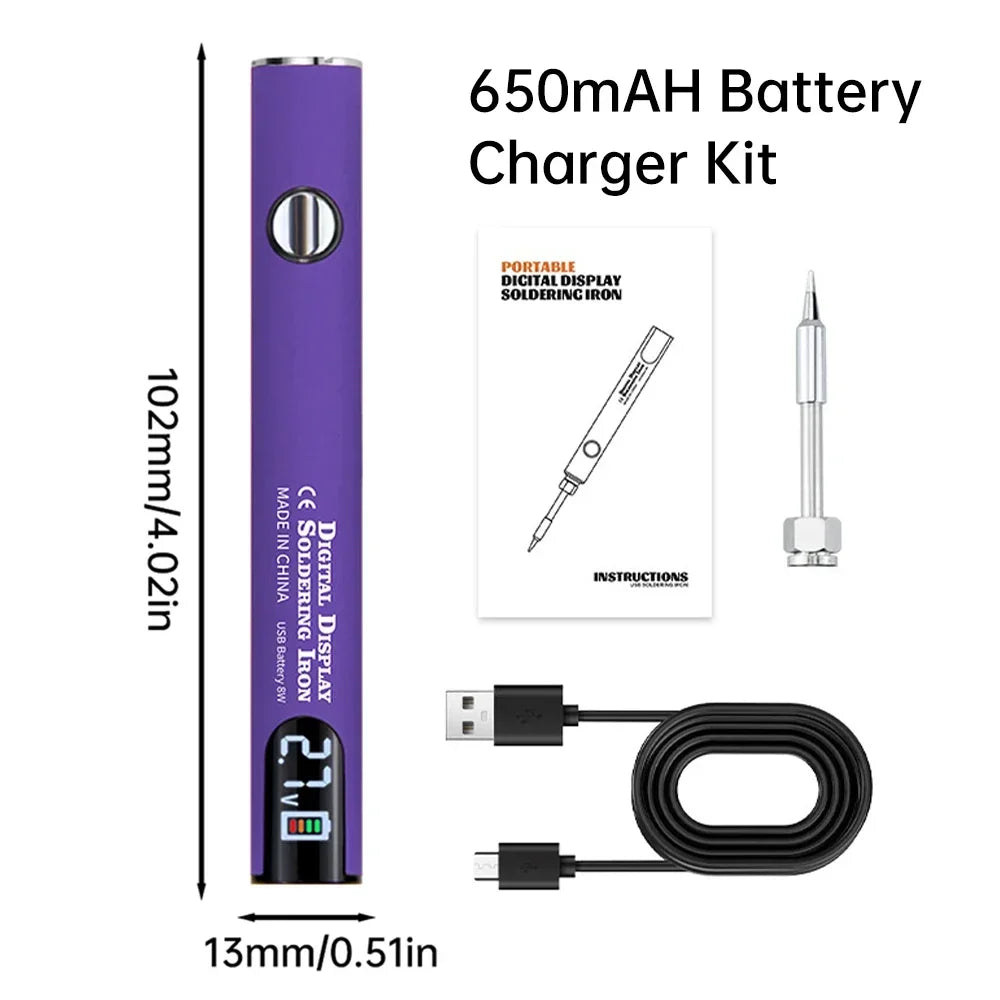 510 Smart Soldering Iron Kit Adjustable Voltage USB Powered Perfect for Electronics Enthusiasts and DIY Tasks