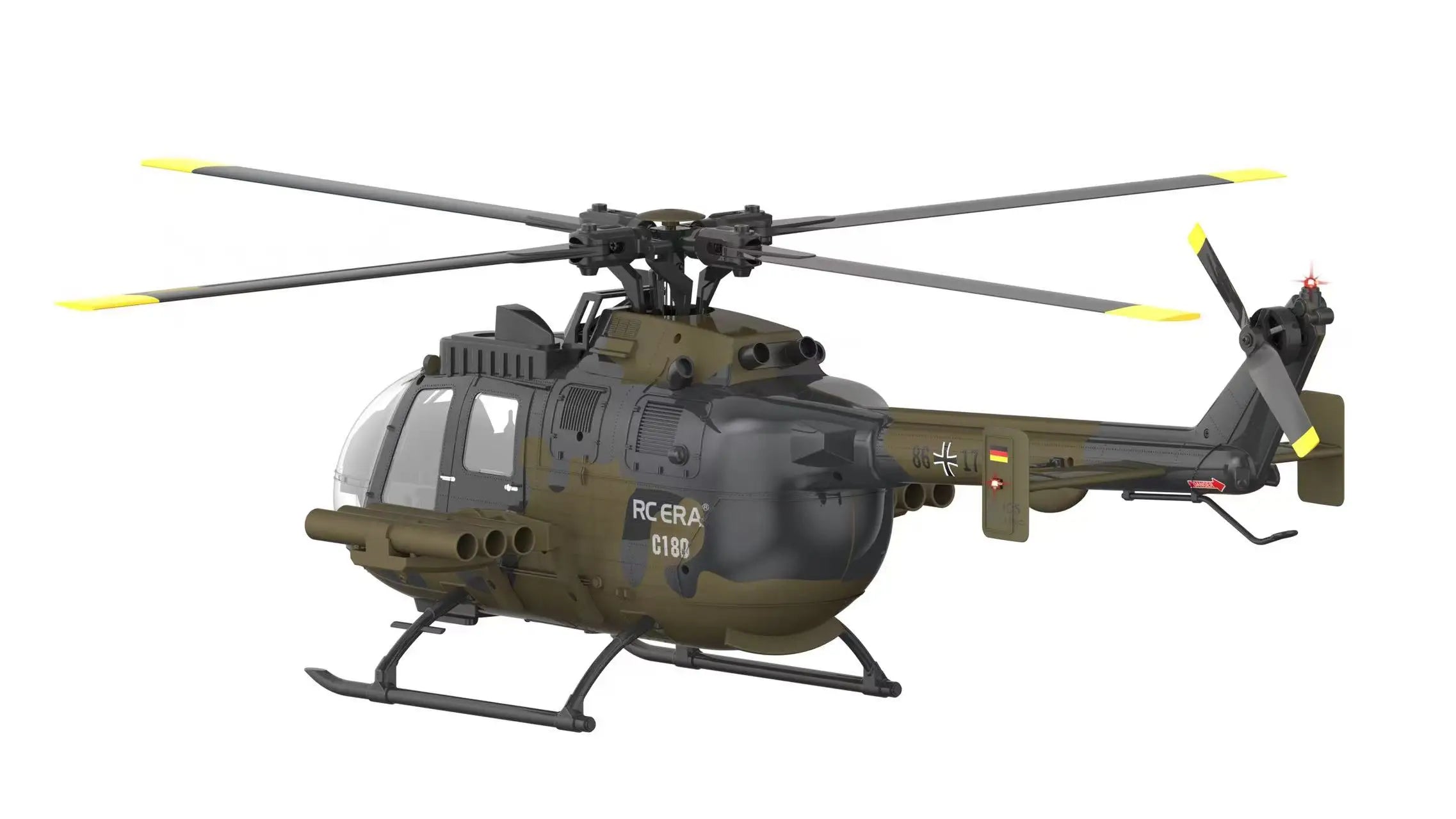 RC ERA C180 BO-105 2.4G 6CH Optical Flow Positioning TOF Altitude Hold Dual Brushless Motor 1:25 Scale Flybarless RC Helicopter