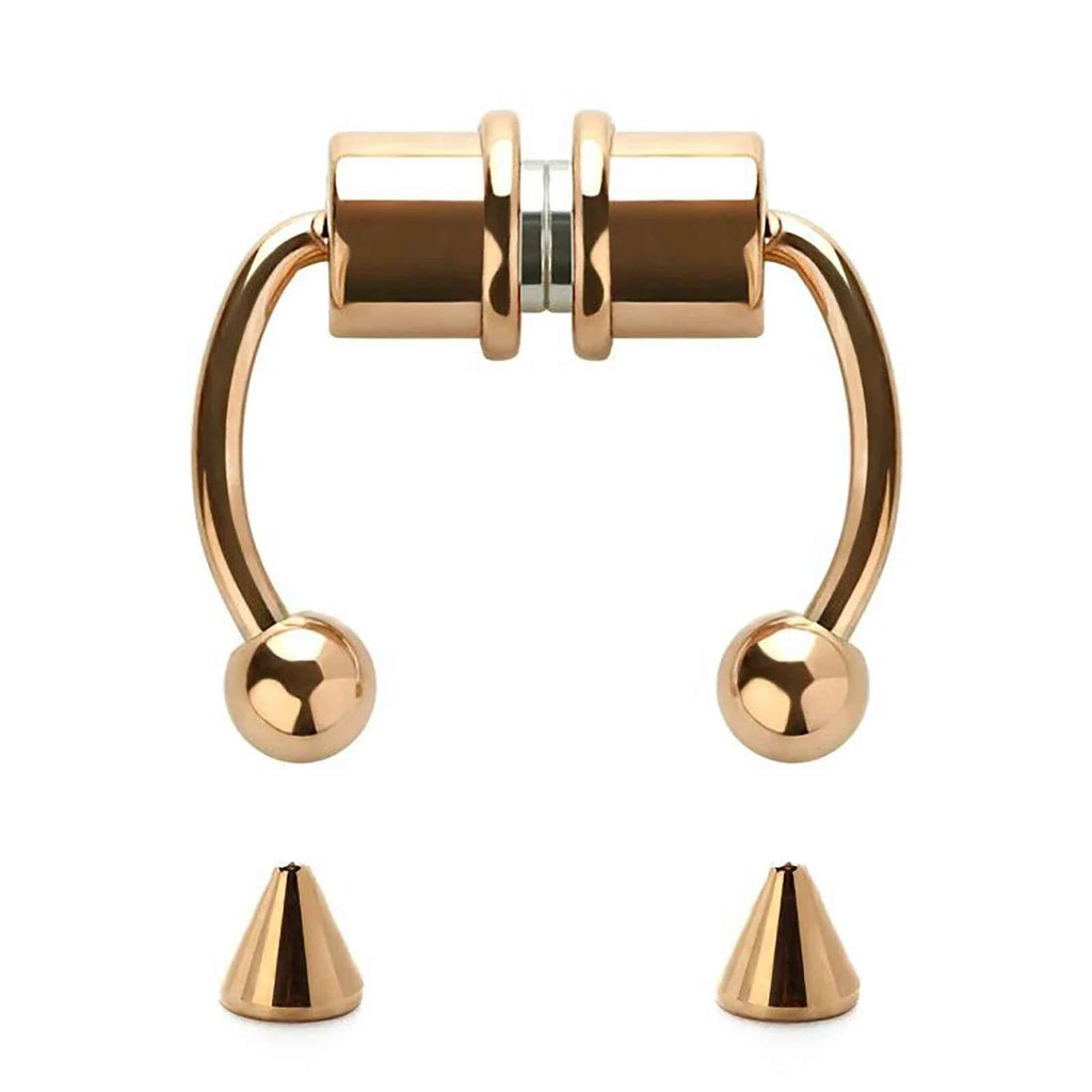 Stainless Steel Magnetic Nose Ring - Fake Non-Piercing Horseshoe Hoop, Clip-on Septum Jewelry