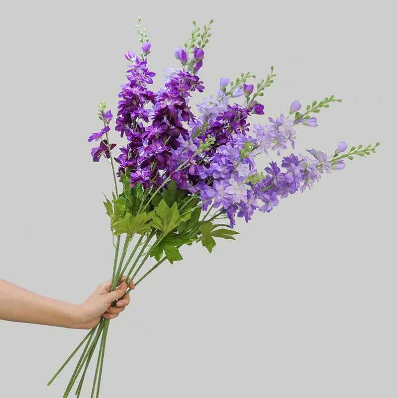 YeeNanee 6pcs Blue Delphinium Artificial Flowers Long Stem Larkspur for Wedding Centerpieces Floral Arrangements Home Vase Decor