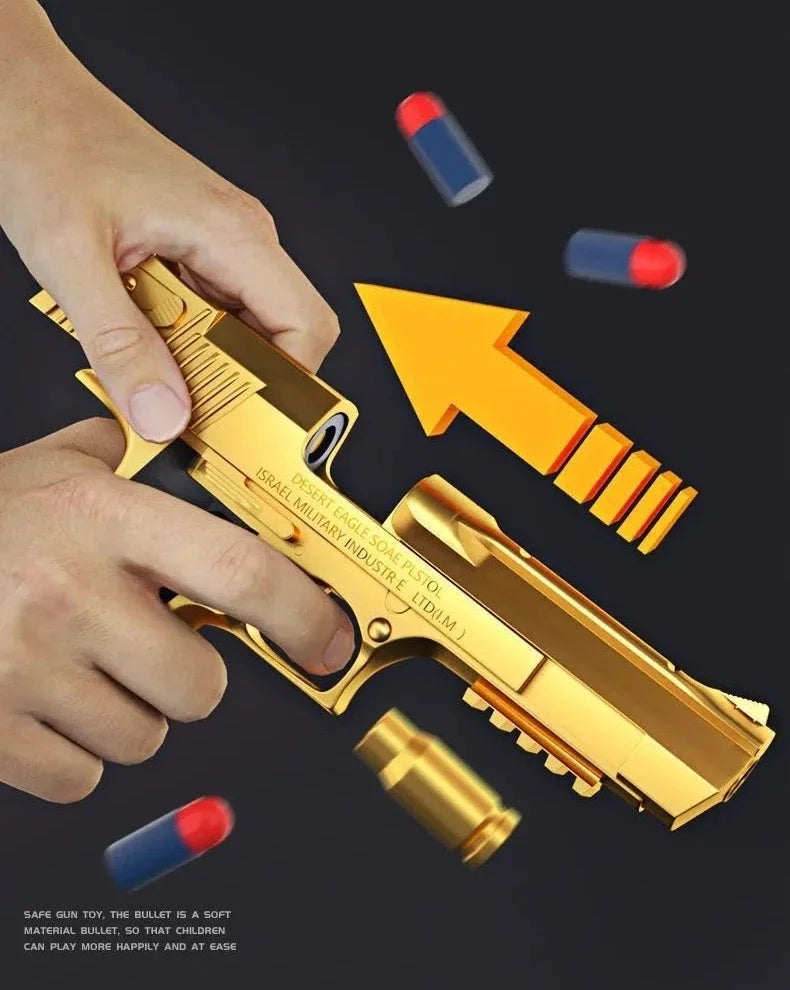 Desert Eagle Toy Gun Shell EjectionAirsoft Pistol Soft Foam Bullet Outdoor CS Weapon for Shooting Game Halloween Birthday Gift
