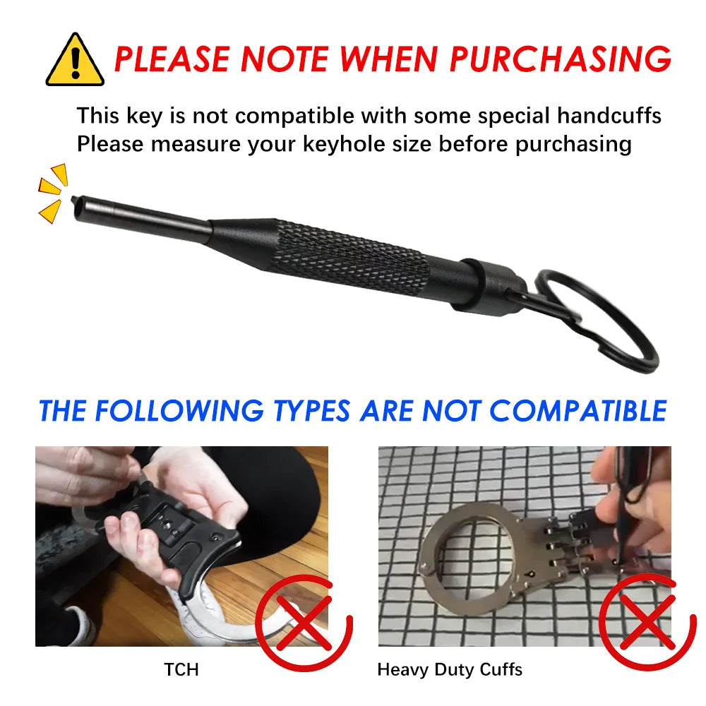 10/4/2Pcs Rotating Handcuff Key High Carbon Steel Alum Alloy w/Key Ring Fit Standard Police Cuffs