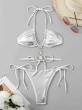 Extreme Mini Micro String Diamond Bikini Women Thong Swimwear Female Swimsuit Two Pieces Bikini Set Halter Bathing Suit Swim