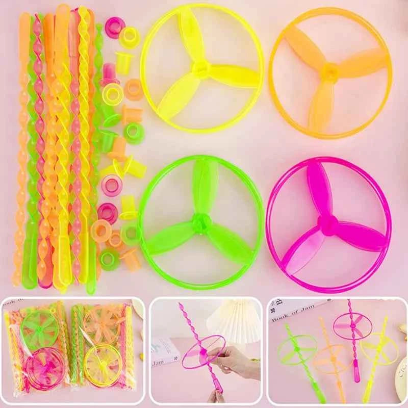 LED Luminous Bamboo Dragonfly Flying Saucers Outdoor Night Shooting Helicopters Flying Toys Kids Birthday Party Props Toy