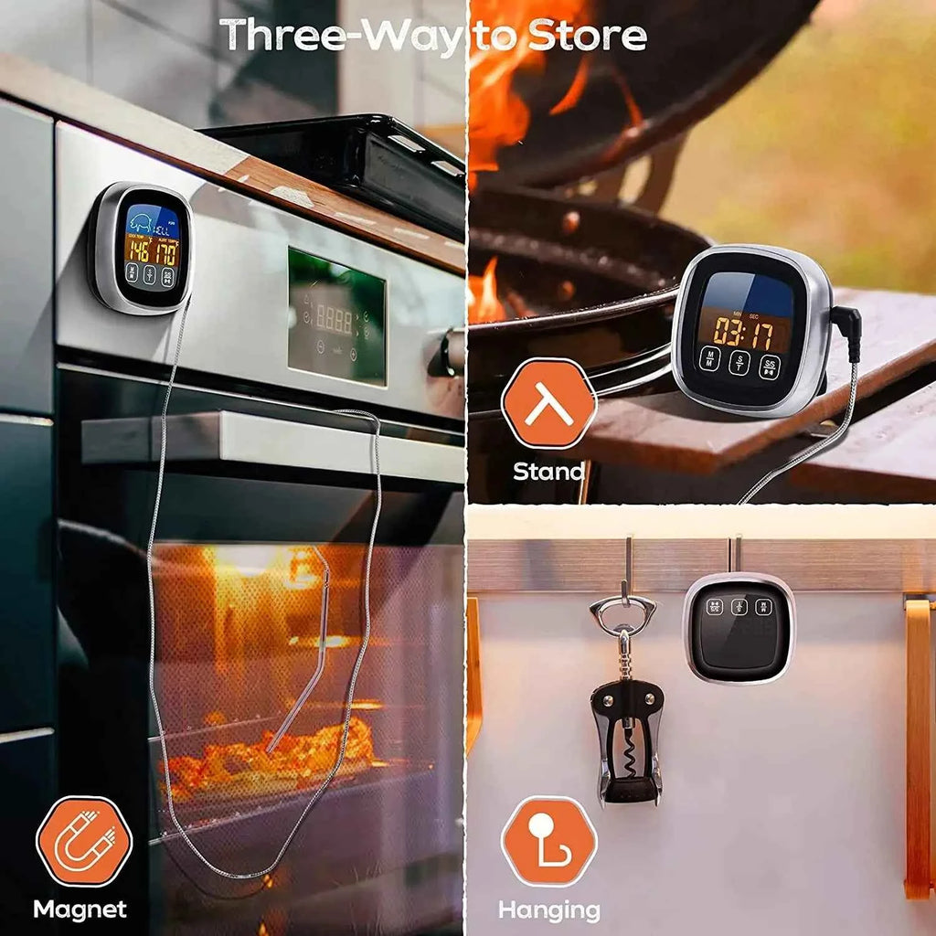 HOMEFISH Digital Meat Kitchen Thermometer Stainless Waterproof Meat Temperature Thermometre Probe Oven Cooking BBQ