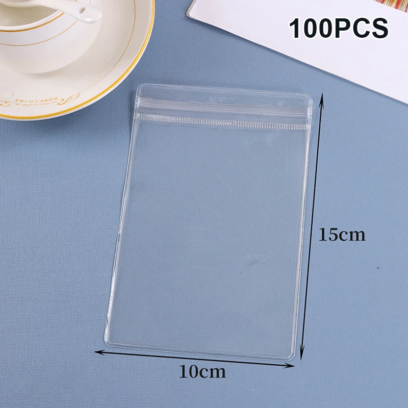 (ZYDD01) 100pcs Jewelry Organizer Pouch Bags Mini Transparent PVC Anti-Oxidation Earring Pendant Necklace Bracelet Storage Bags