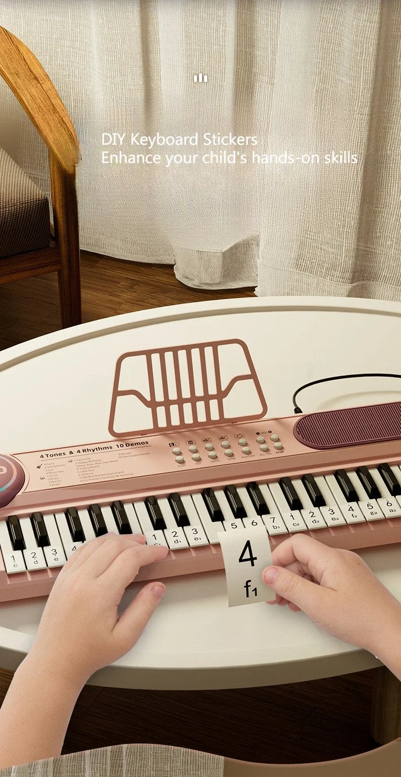 37-Key Kids Piano Keyboard Musical Toy with Microphone Music Score for Early Learning Interactive Play Best Gift Christmas Gift