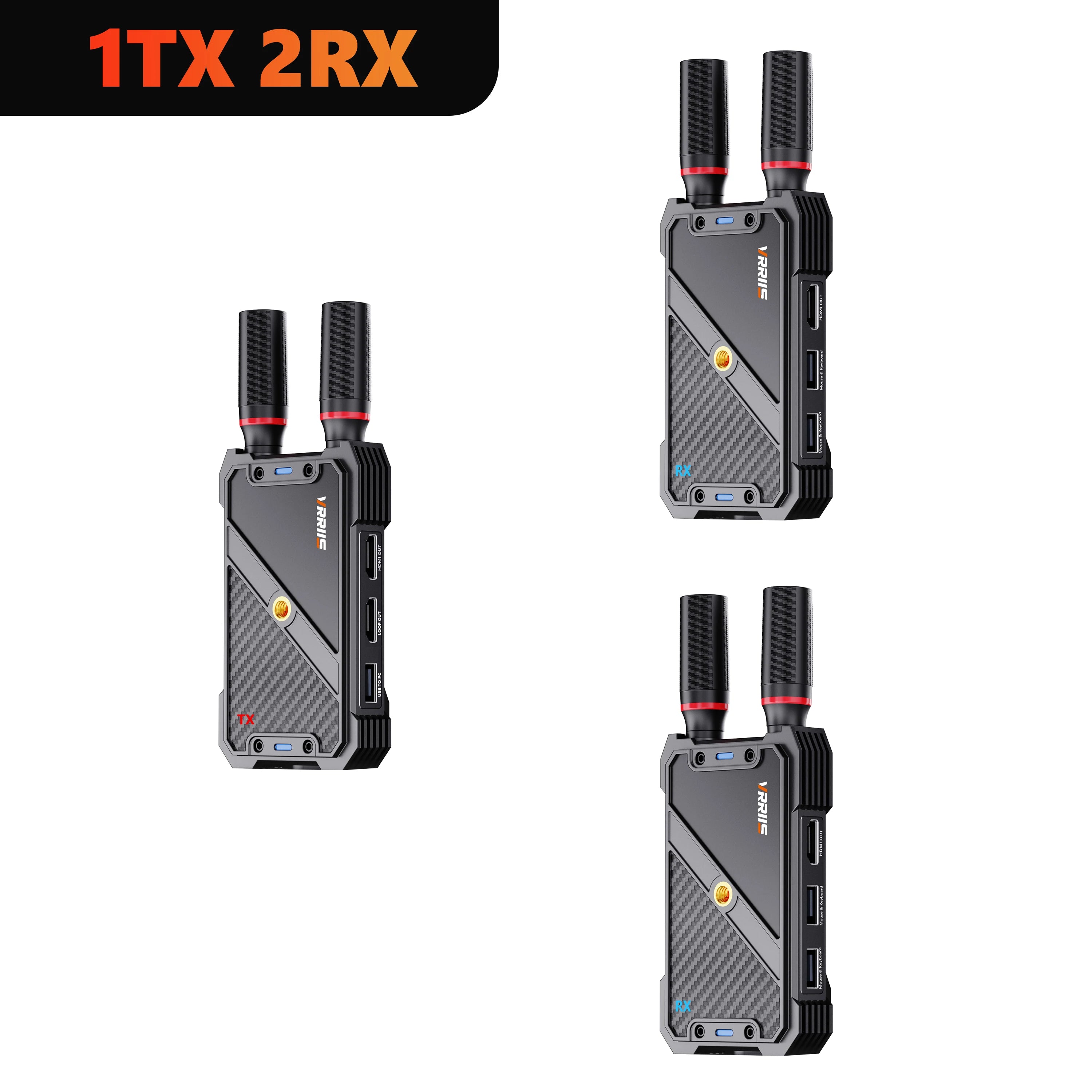 400M Wireless Transmitter and Receiver HDMI Video KVM Extender 5G 1080P 0.05S Latency with USB-C Mouse for PC Laptop Camera