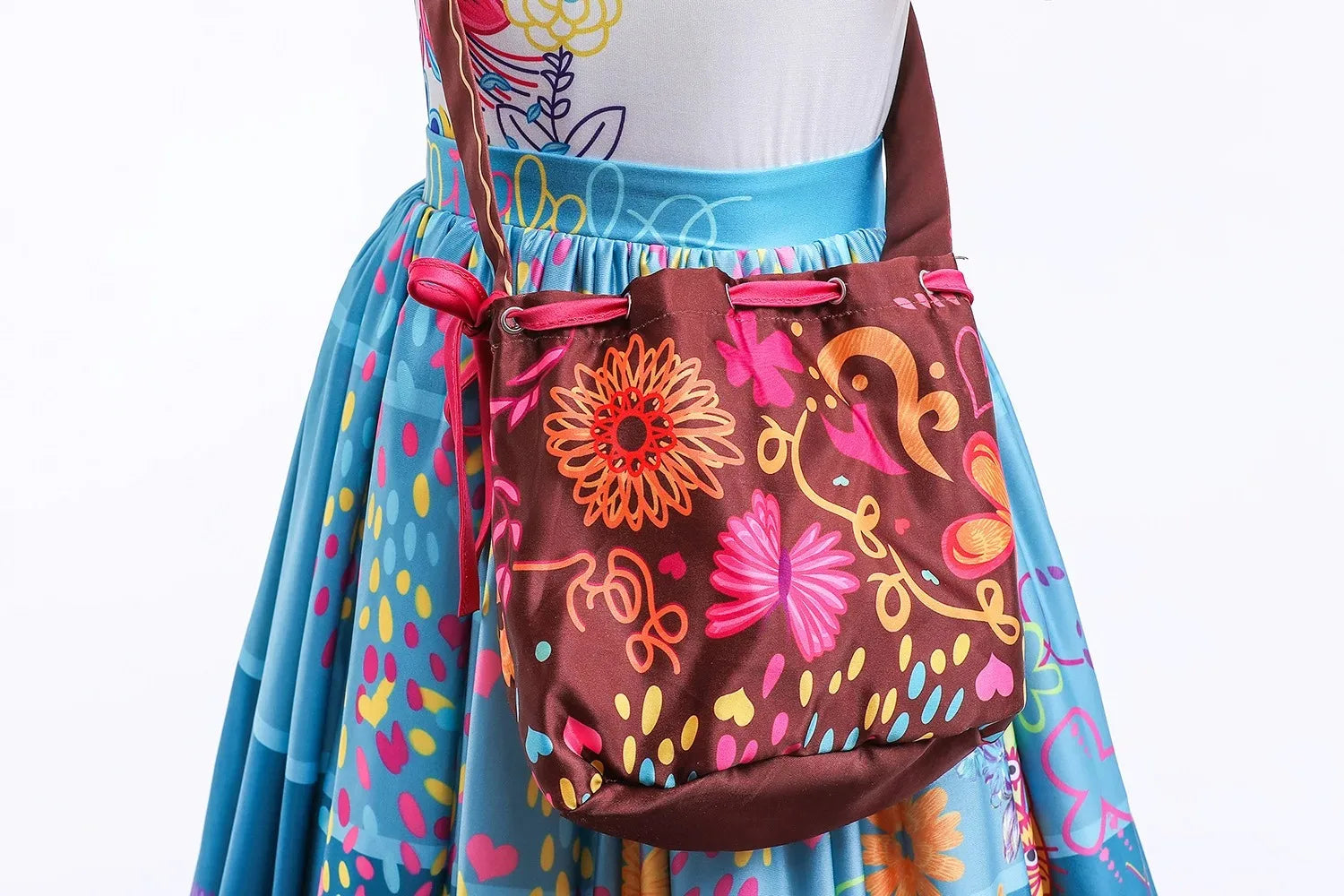 Mirabel Princess Dress For Girls Halloween Cosplay Encanto Costume Kids Birthday Gift Party Dress With Bag Girls Evening Dress