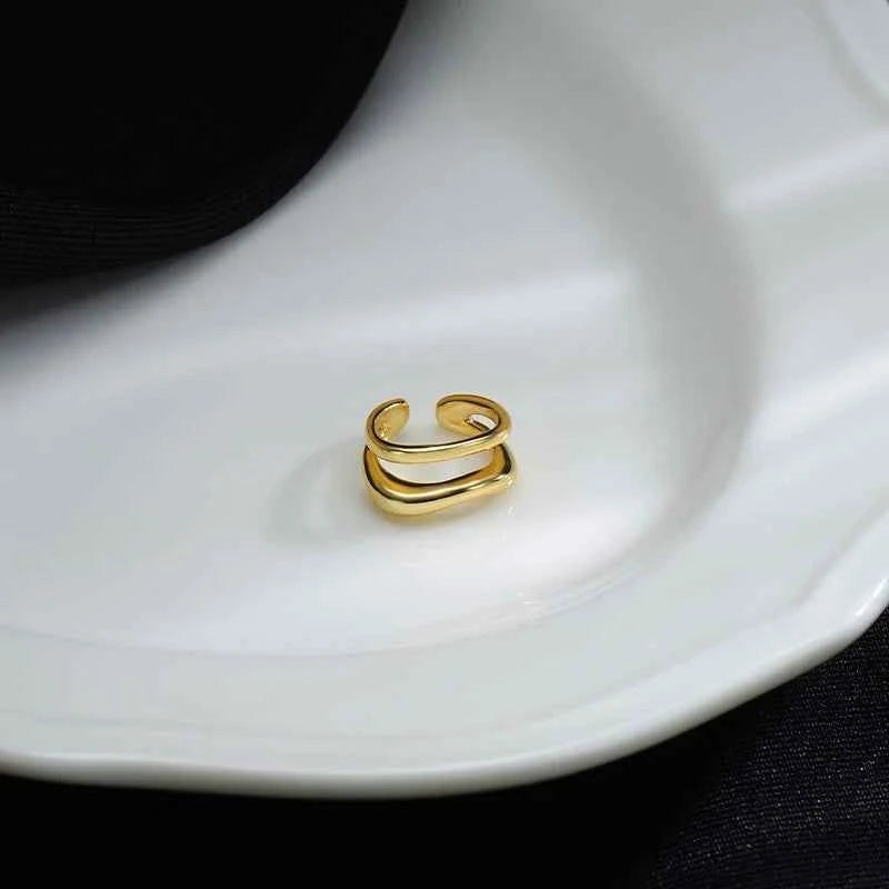 1Pc Ear Cuff Earrings Non-Piercing Double Layer Cuff Ear Clip Earring for Women Fake Cartilage Simple Y2K Jewelry 2026 New