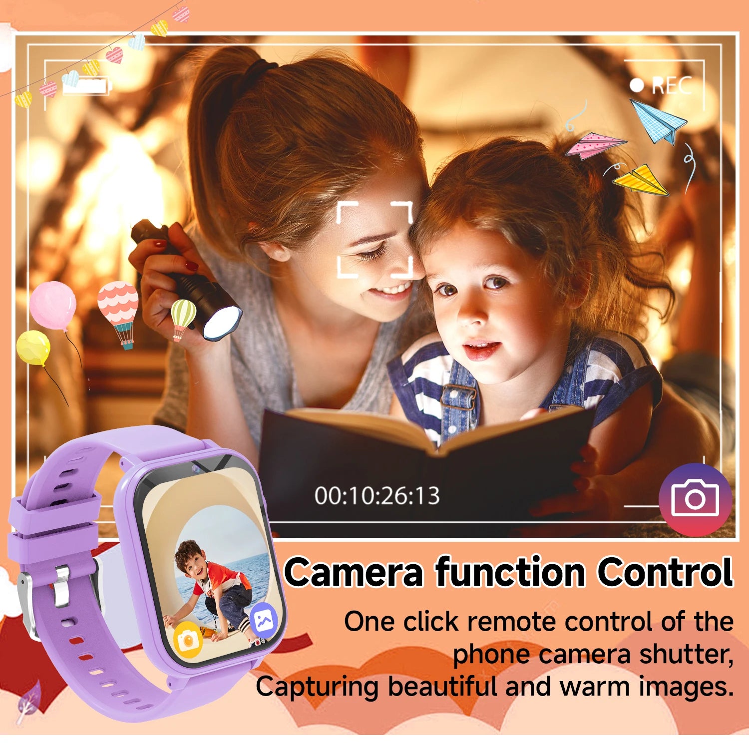 Kids Smart Watch with Camera for Boys Girls Age 4-12 Educational Game Watch Pedometer Alarm Flashlight Birthday Gifts Funny Toy