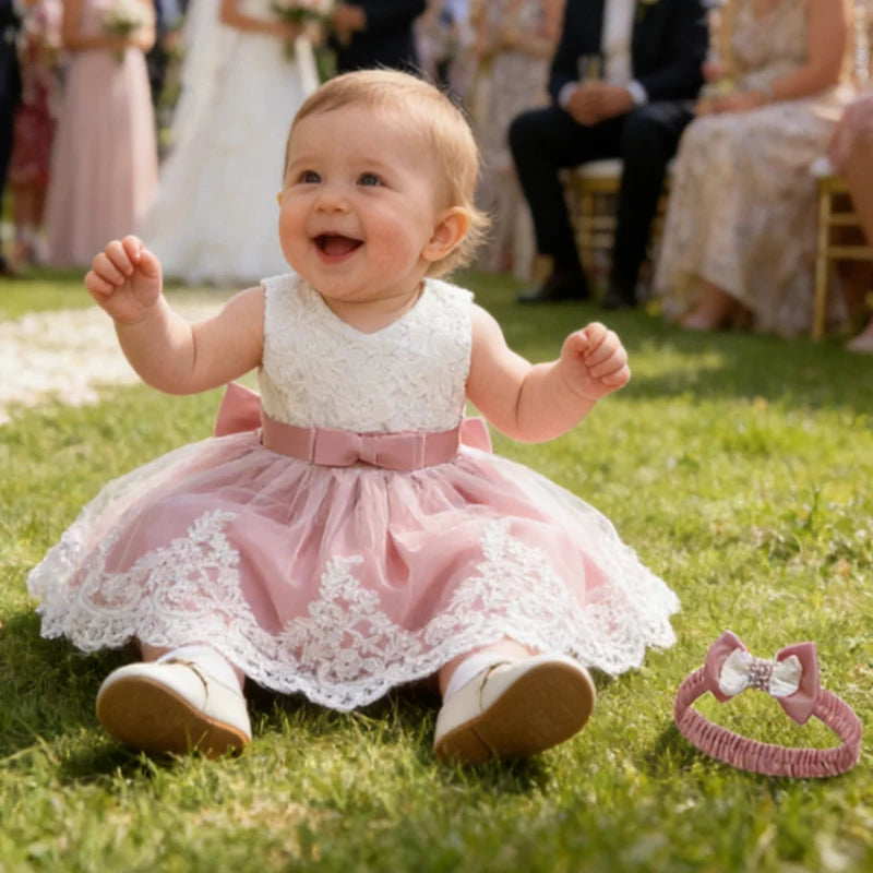 Newborn Baby Girls White Princess Christmas Dress Kids Dresses For Girls Baptism 1st Birthday Wedding Bridesmaid Infant Vestidos