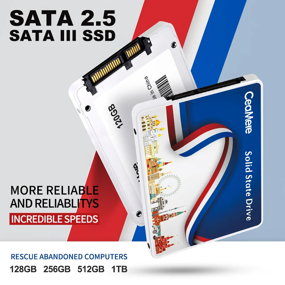 CeaMere Sata Ssd 5-20PCS 120GB 2.5 2.5 Solid State Drive 128GB 256GB 480GB Used for notebook computers and desktop computers