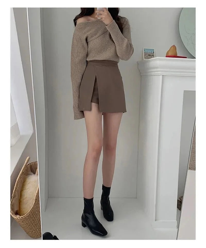 Summer 2023 High Waist A-line Skirt Shorts Skirt Split Skirt Women Ropa Mujer Mini Skirts Clothes for Women