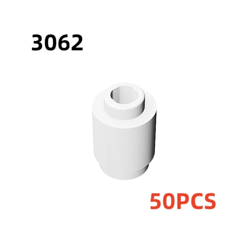 50PCS 3062b 30068 35390 3062 Accessories 1x1 Cylindrical Brick DIY Buildings Blocks Educational Toys City Toy