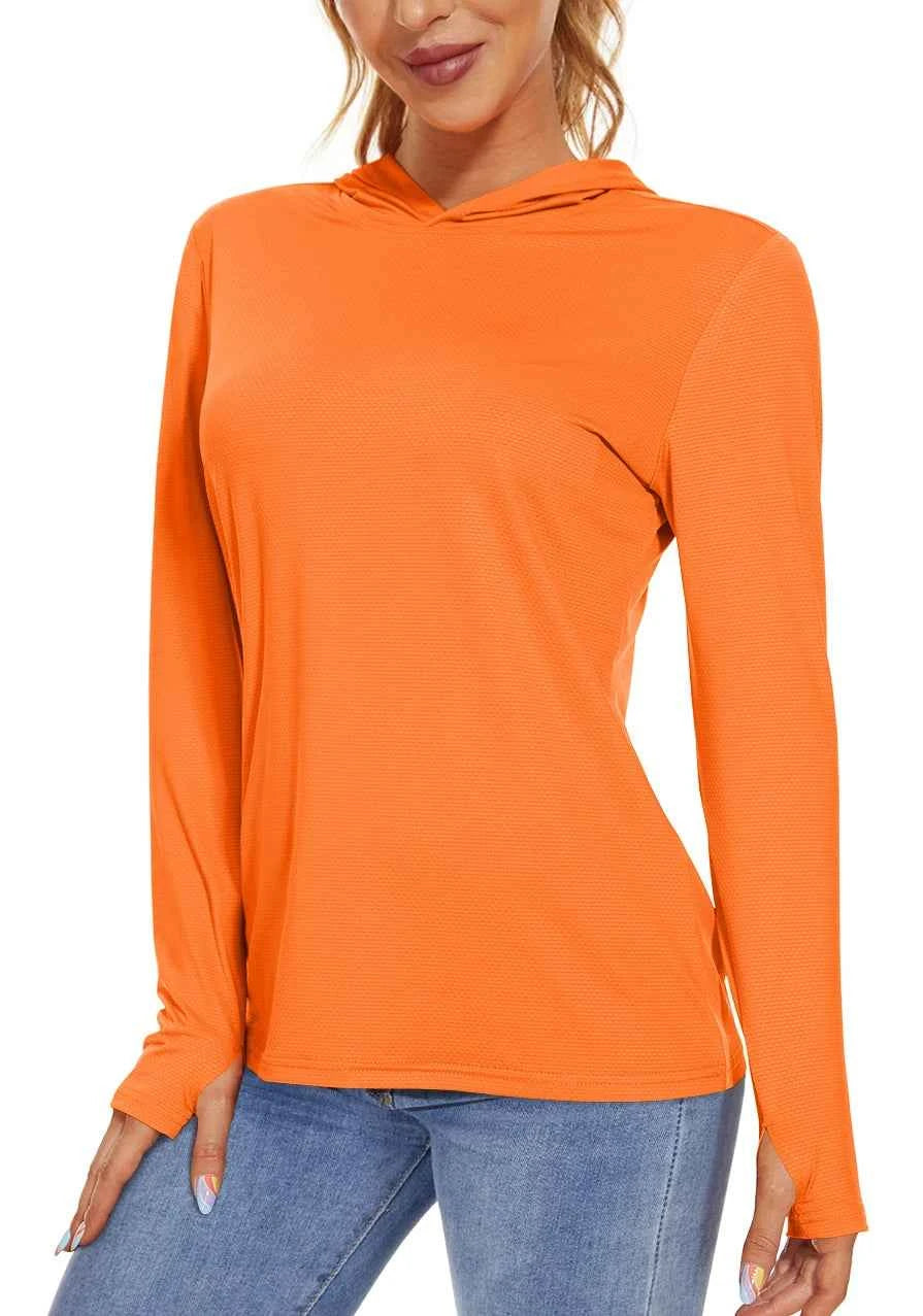 TACVASEN Summer UV/Sun Protection Outdoor Hooded T-shirt Women's Hoodie Shirt UPF 50+ Long Sleeve Fishing Hiking Athletic Shirts
