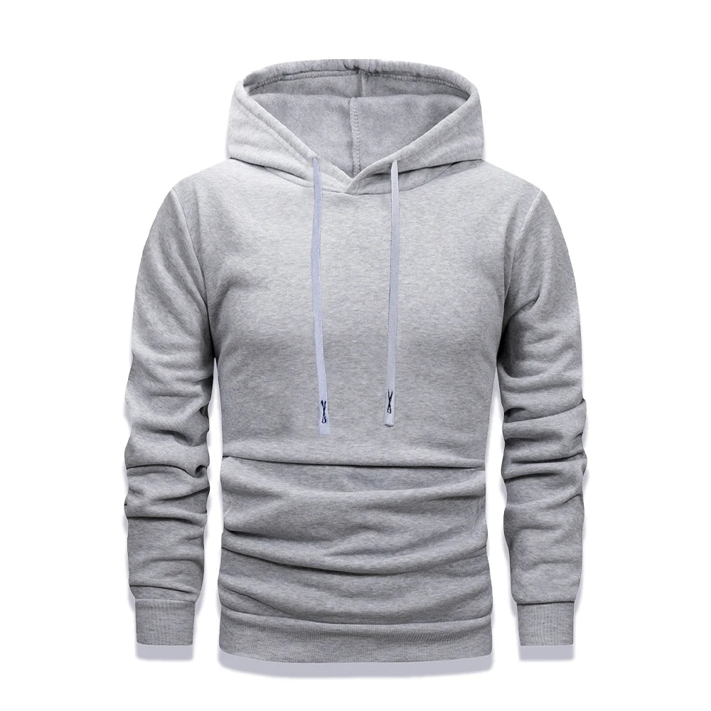 Spring and Autumn Solid Color Sports Hoodies Fleece Men's and Women's Sweatshirts Trendy Pullovers Couples Hoodies