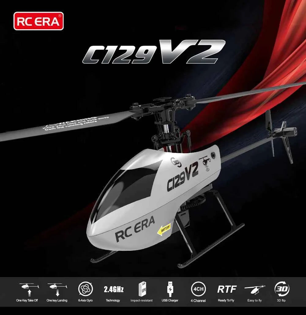 RC ERA C129V2 RTF RC Helicopter 2.4GHz 6-axis Gyroscope One Click 3D Flip Remote Control Aircraft Hobby Toys
