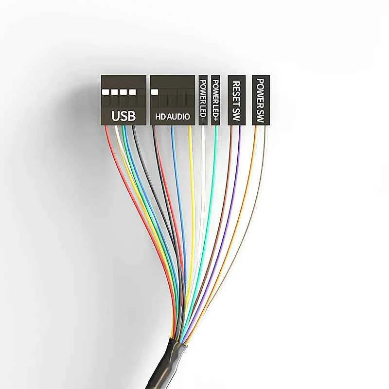 TEUCER Computer Desktop Switch Button With Dual USB Audio Desktop Host External Start Button Paste Type Swich