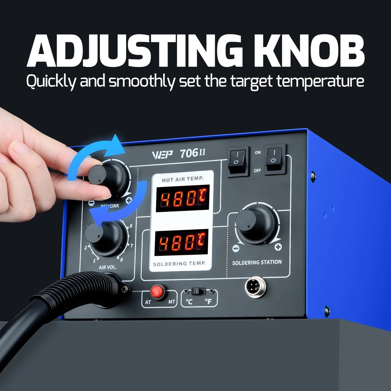WEP 706-II T12 Soldering Station With Hot Air Gun Air Pump Welding Iron  2-in-1 Desoldering Reowrk Station PCB SMD Repair Tool