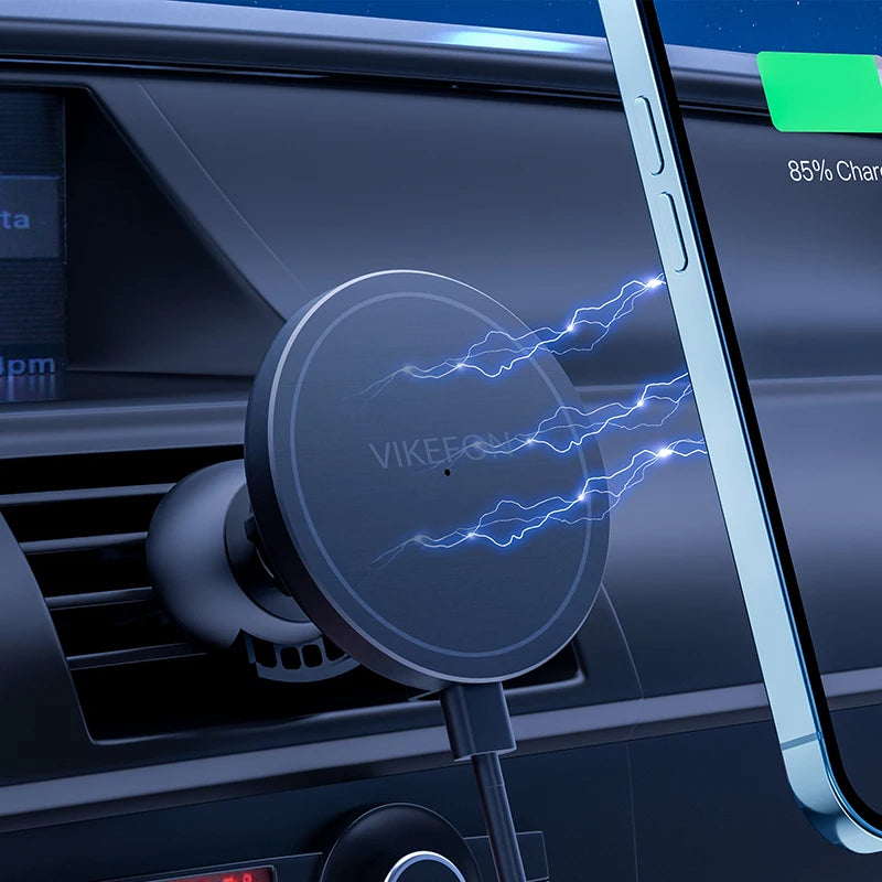 30W Magnetic Car Mobile Phone Holder Stand Wireless Charger For iPhone 15 14 13 12 Pro Max Mini Air Vent Fast Car Charging Stand