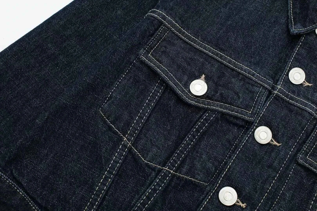 HH Women Fashion Denim Set Casual Lapel Long Sleeve Crop Jacket Buttons Female Vintage Wide Leg Loose Jeans Long Pants