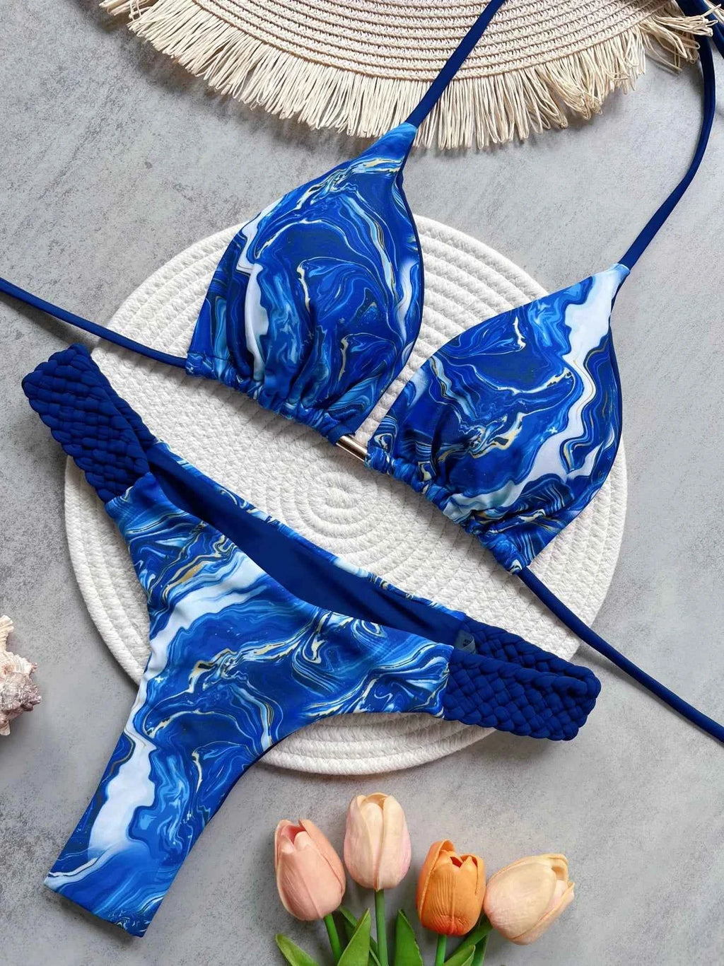 RUOTONSEPT Print Halter Mini Thong High Cut Bikini Female Swimsuit Women Swimwear Two-pieces Bikini set Bather Bathing Suit Swim