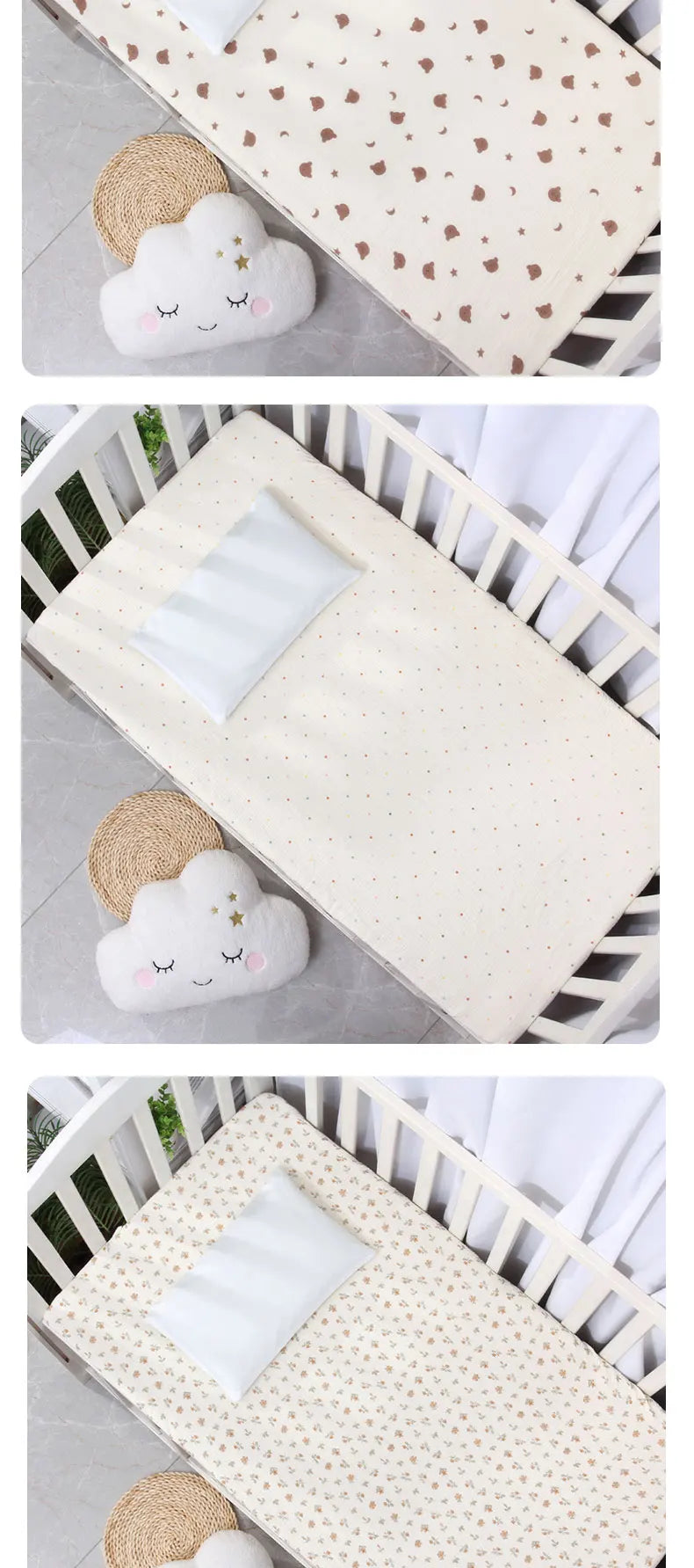 1 Pcs Baby Crib Sheets for Boys Girls Fitted Crib Sheet  for Standard Crib and Toddler Mattress Super Soft Microfiber Baby Sheet