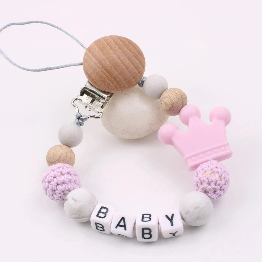 Baby Pacifier Clips Dummy Nipples Holder Clip Chain Silicone crown Newborn Teething Toy Accessories