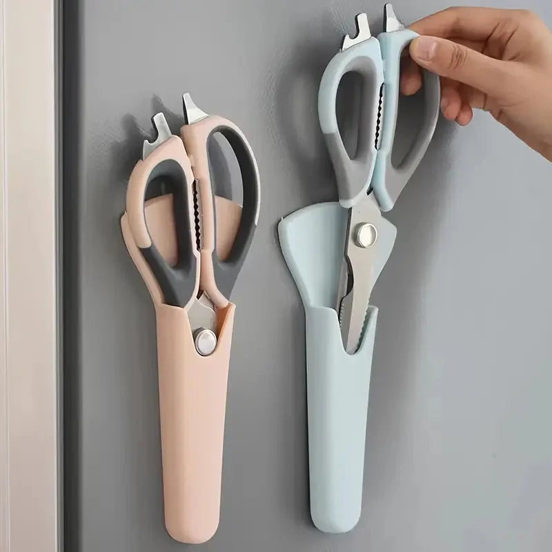 7-in-1 Multifunctional Kitchen Scissors with Magnetic Holder Stainless Steel Food Scissors for Meat, Fish, Kitchen Food Scissors