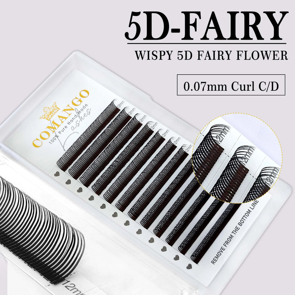 12Rows 5D Flora Fairy Eyelashes Extension Brown Black Premade Spikes Volume Fans Fairy Flora Mink False Lash DIY Makeup