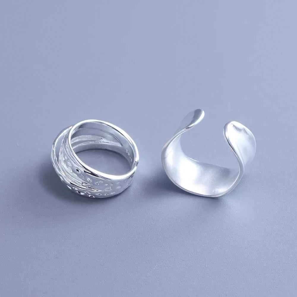 VENTFILLE 925 Sterling Silver Irregular Ring for Women Geometry Versatile Minimalism  Accessories Jewelry Gift Dropshipping