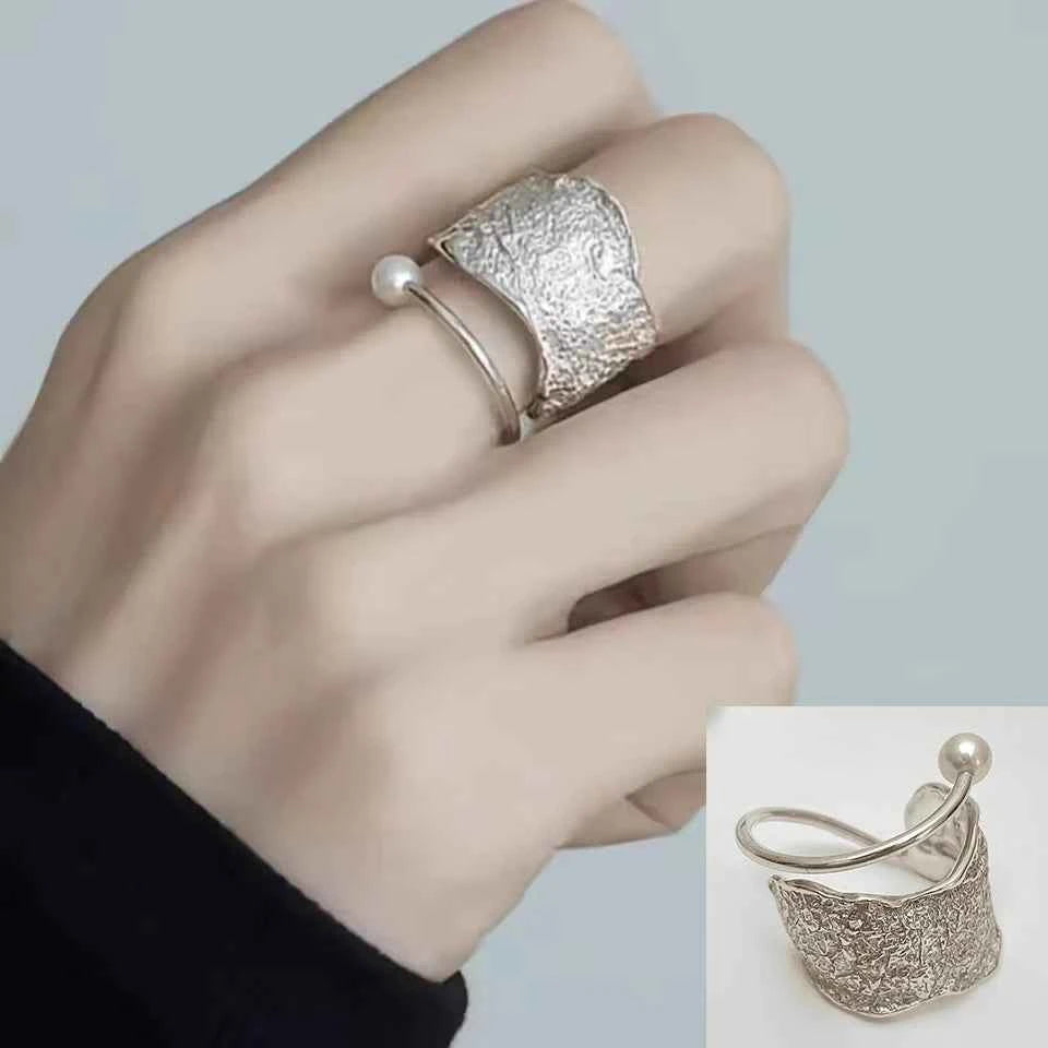 VENTFILLE 925 Sterling Silver Irregular Ring for Women Geometry Versatile Minimalism  Accessories Jewelry Gift Dropshipping