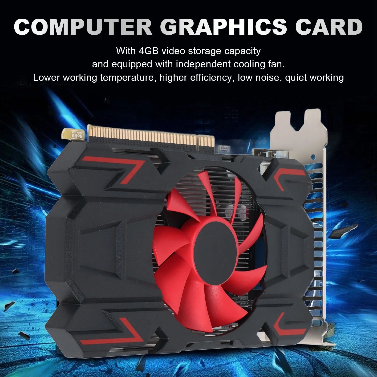 Gaming Graphics Card HD7670 4GB DDR5 128bit Support 2560x1600 Easy To Install Support DVI VGA Graphics Card for Multimedia