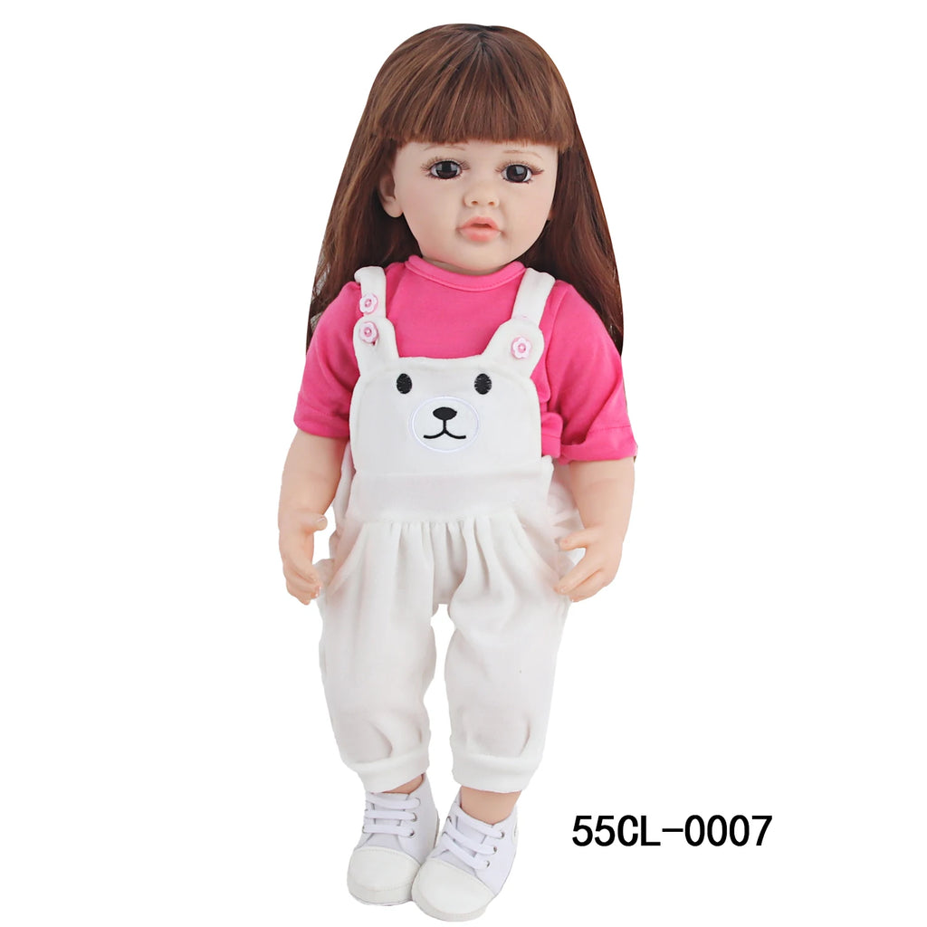 55CM Reborn Girl Doll Clothes Set Backband Pants+T-Shirt Clothing Suit Outfit For 22 Inches Baby New Born Girl Dolls Toy Gift
