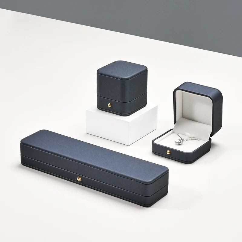 WoodTen Ring Jewelry Box PU Leather Jewelry Organizer Ring Earring Box Necklace Pendant Box Proposal Engagement Wedding Gift Box