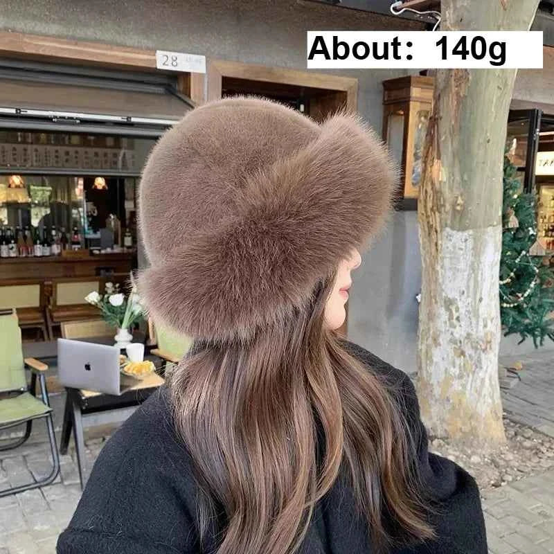 Adding Thick Plush Autumn/winter Hat To Keep Warm for Girl Cold Resistant Ear Protection Hat Curled Fisherman's Winter Hat